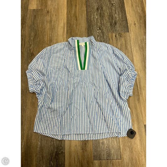 Blouse Short Sleeve By Entro In Blue, Size: M
