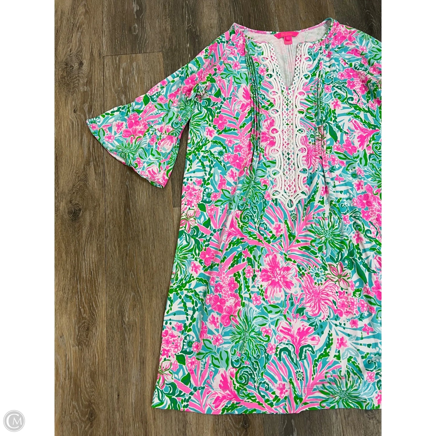 Dress Designer By Lilly Pulitzer In Green & Pink, Size: L