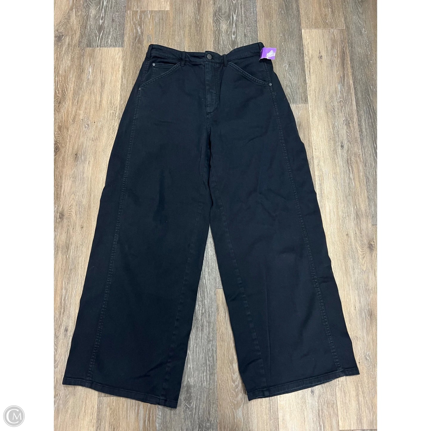 Pants Wide Leg By Pilcro In Black Denim, Size: M