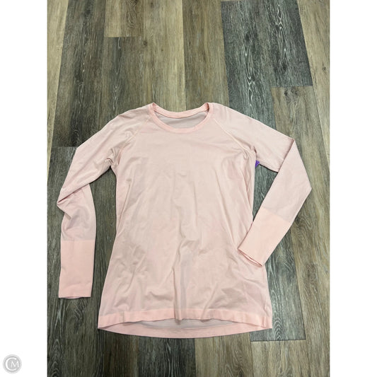 Athletic Top Long Sleeve Crewneck By Lululemon In Pink, Size: 14