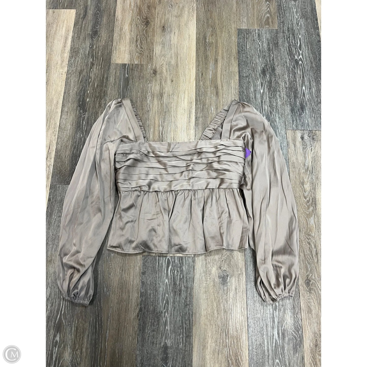 Blouse Long Sleeve By Abercrombie And Fitch In Tan, Size: L