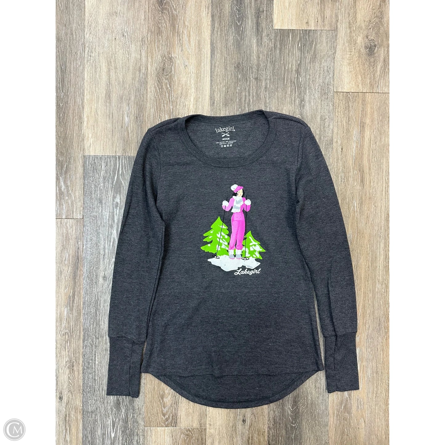 Top Long Sleeve By Lakegirl In Grey, Size: M