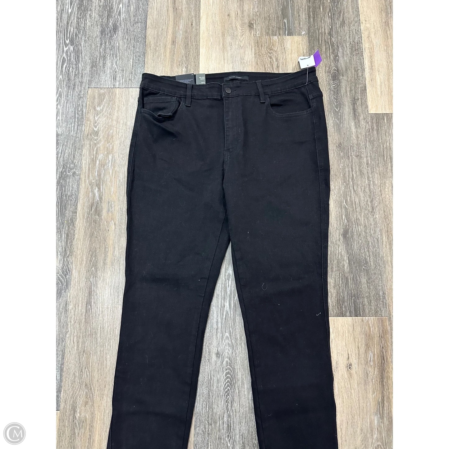 Jeans Skinny By Flying Monkey In Black Denim, Size: 16
