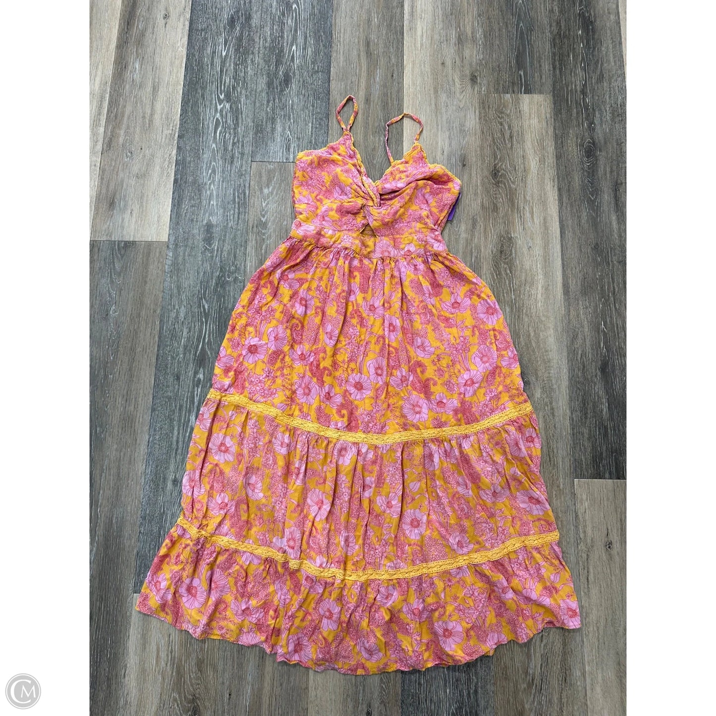 Dress Casual Maxi By Angie In Orange & Pink, Size: M