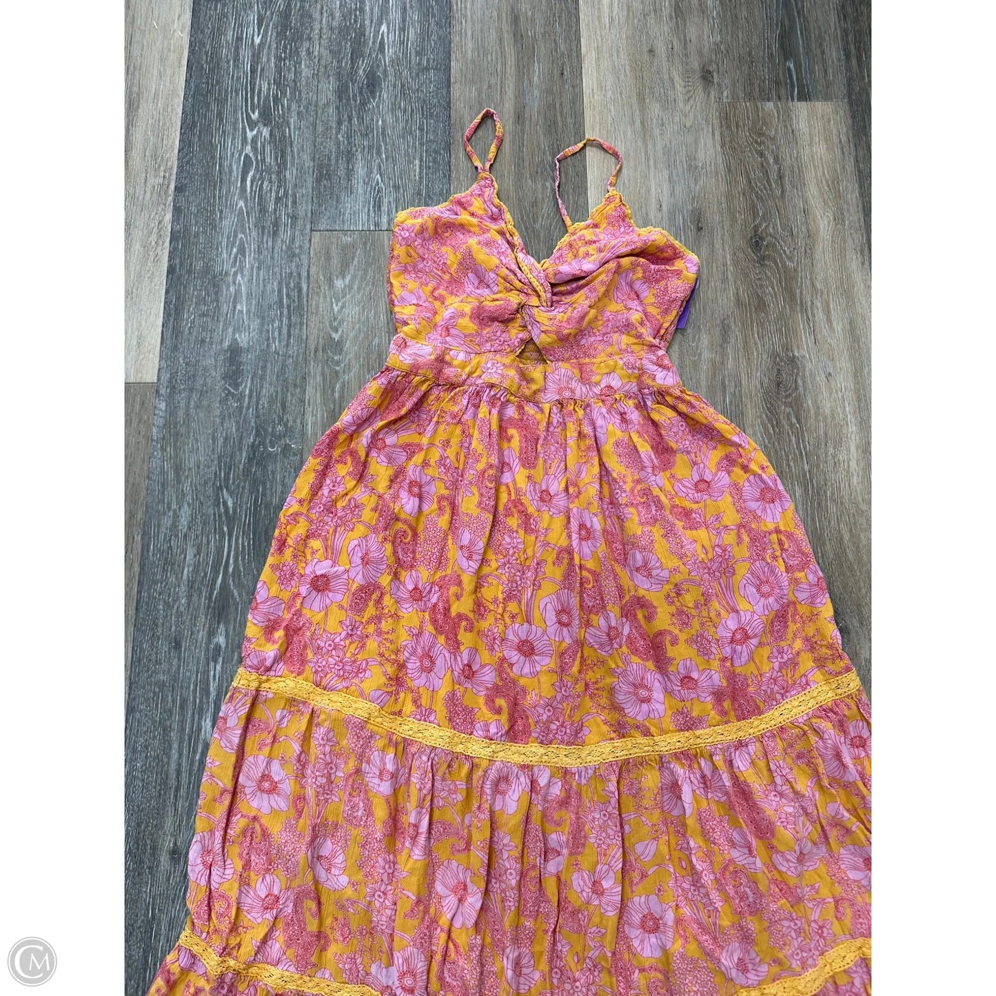 Dress Casual Maxi By Angie In Orange & Pink, Size: M