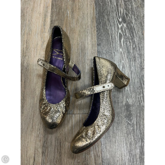 Shoes Heels Block By Due Farina In Gold, Size: 7.5