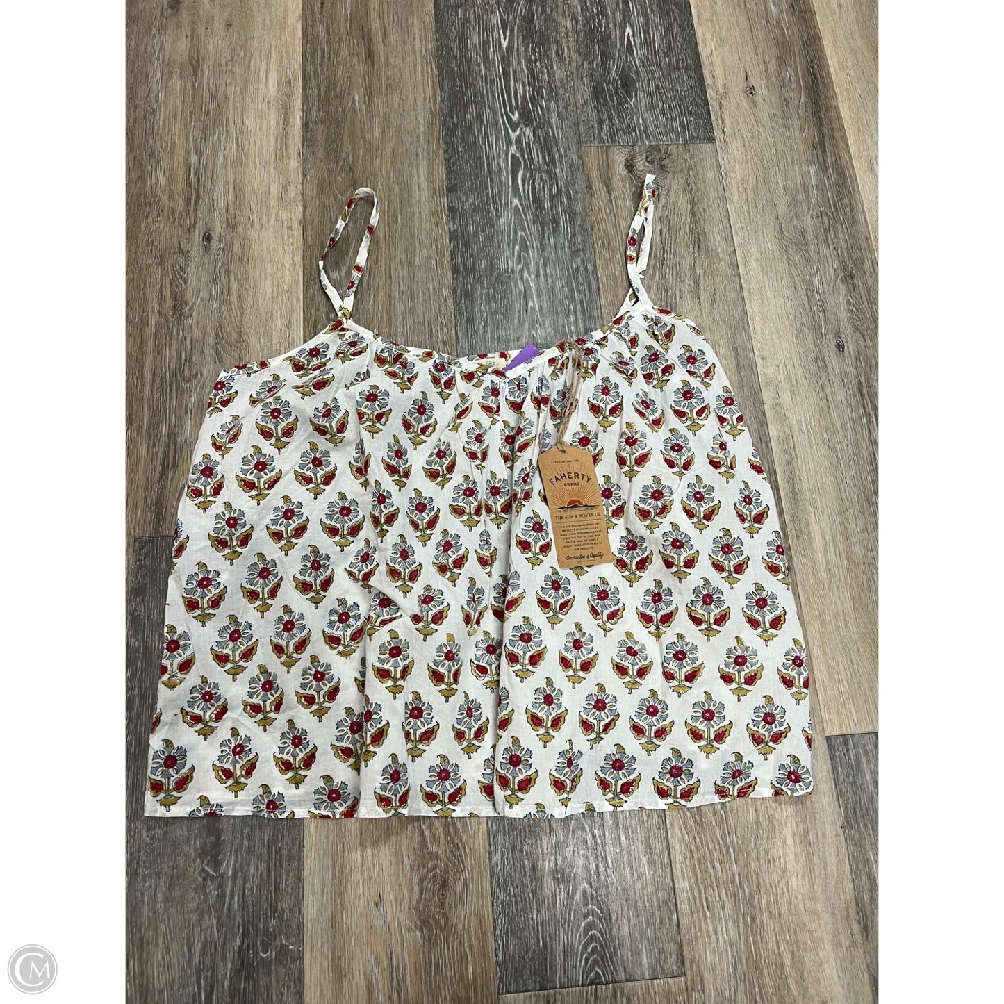 Top Sleeveless By Faherty In Floral Print, Size: L