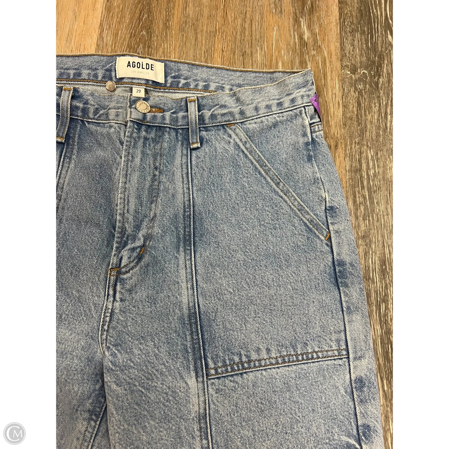 Jeans Straight By Agolde In Blue Denim, Size: 8