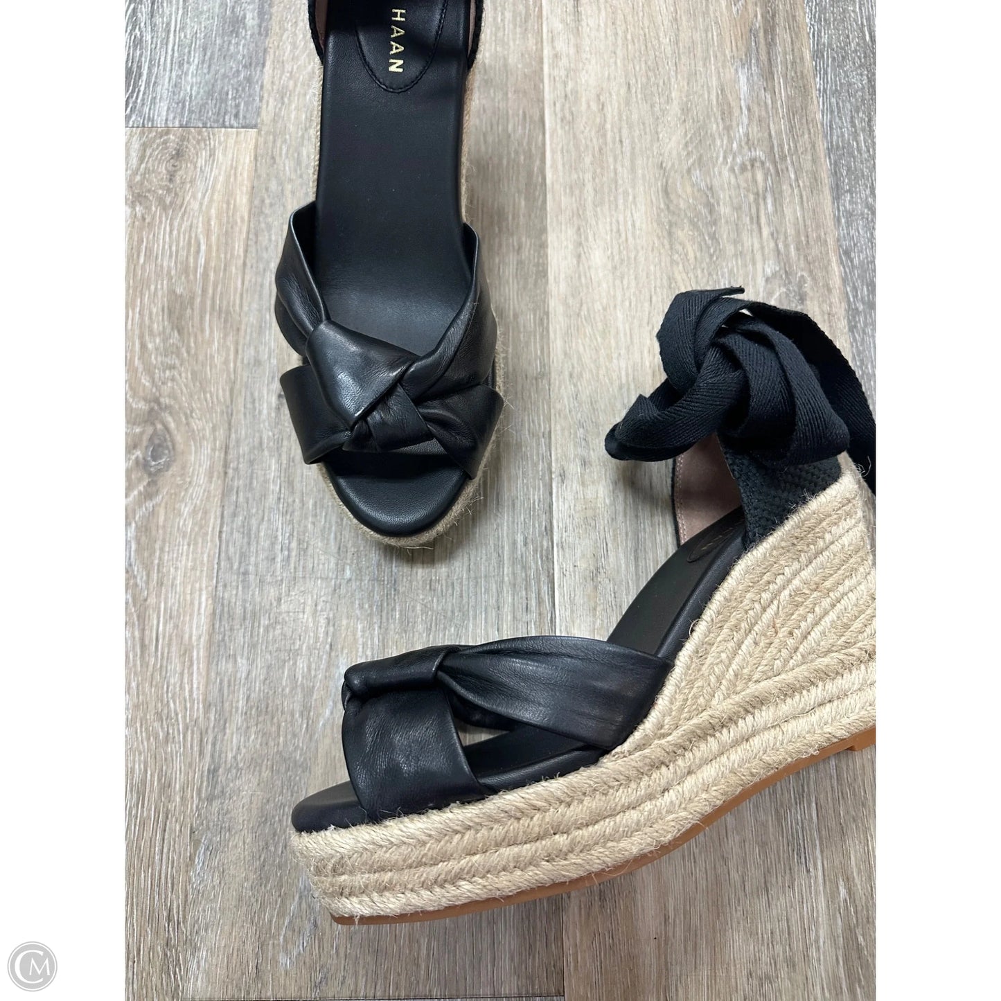 Sandals Heels Wedge By Cole-haan In Black, Size: 9