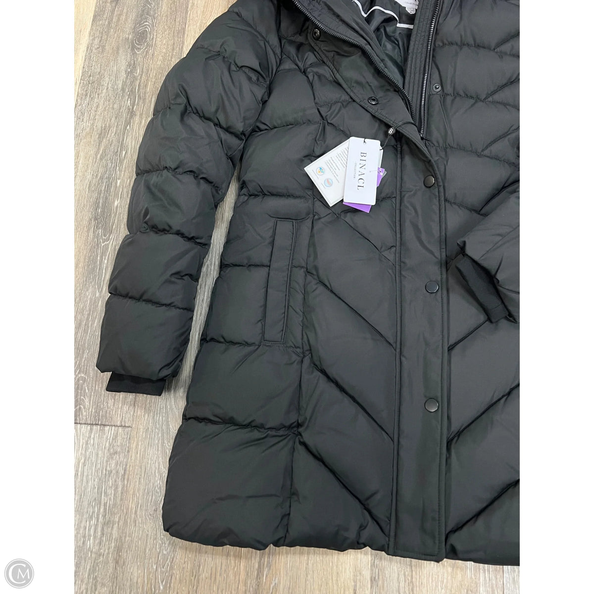 Coat Parka By Binacl In Black, Size: M