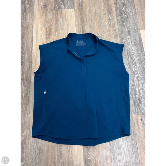 Scrub Top Short Sleeve By Figs In Blue, Size: M