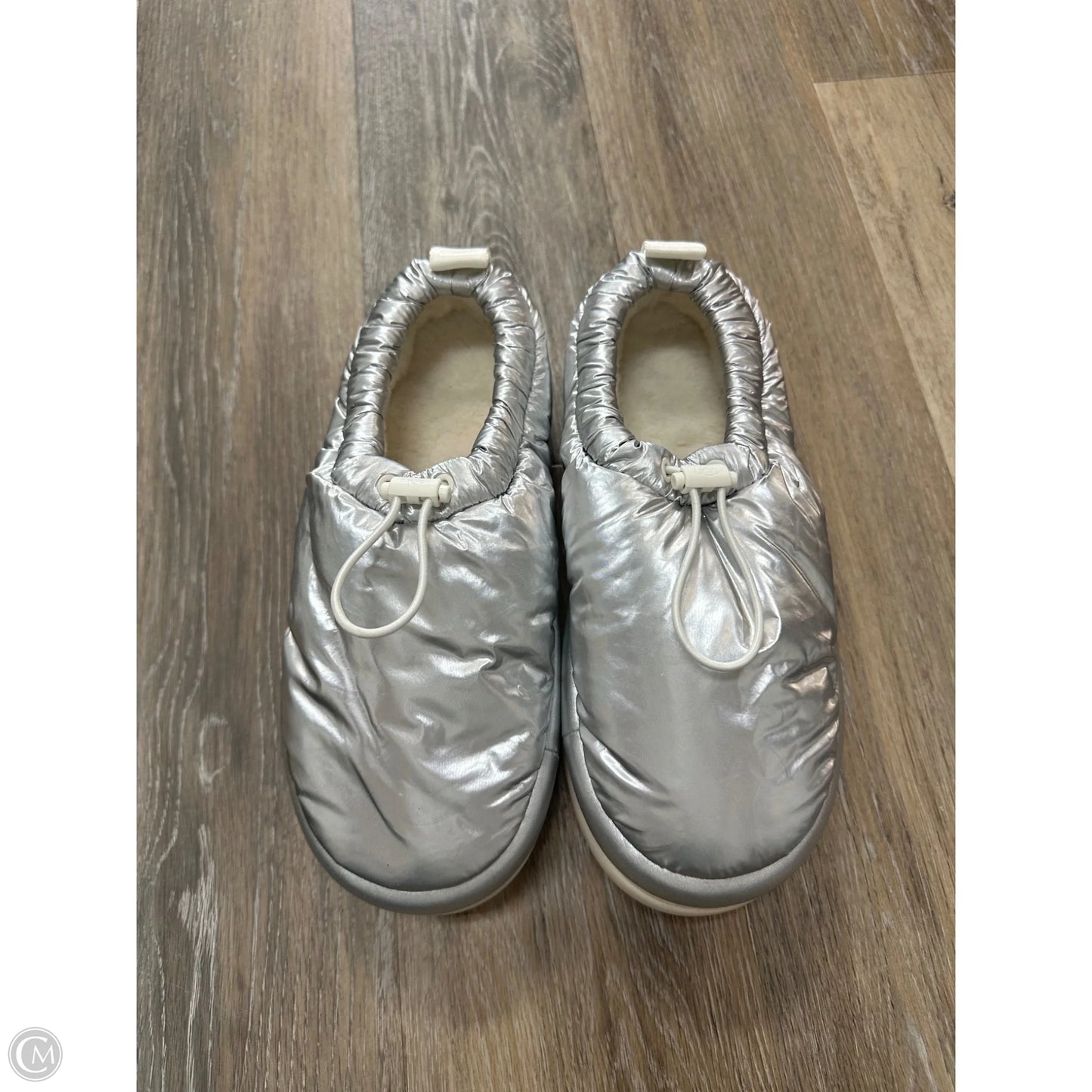 Slippers Designer By Ugg In Silver, Size: 9