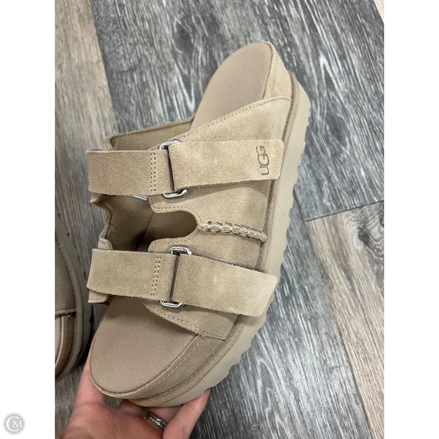 Sandals Designer By Ugg In Tan, Size: 11