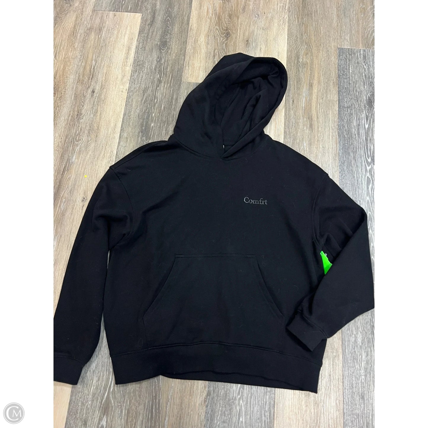 Athletic Sweatshirt Hoodie By Comfrt In Black, Size: S