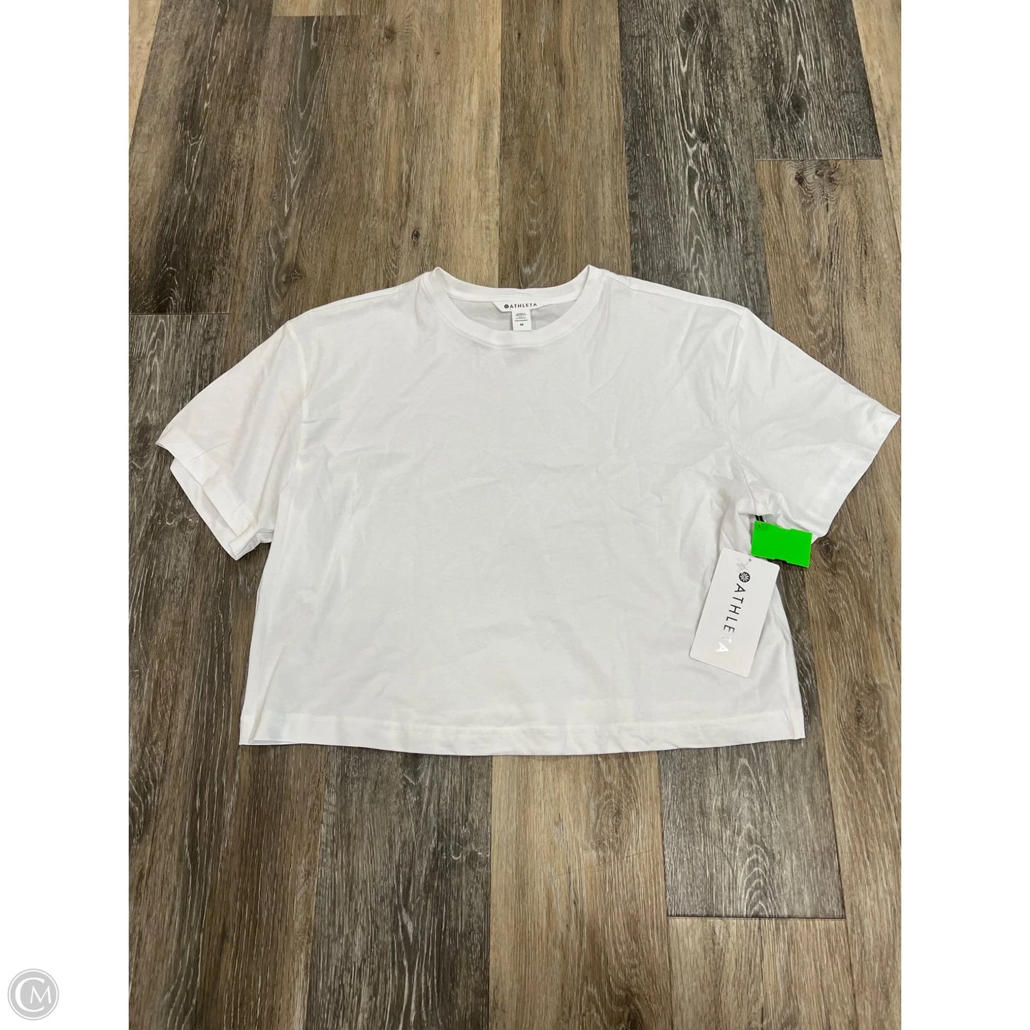 Top Short Sleeve By Athleta In White, Size: M