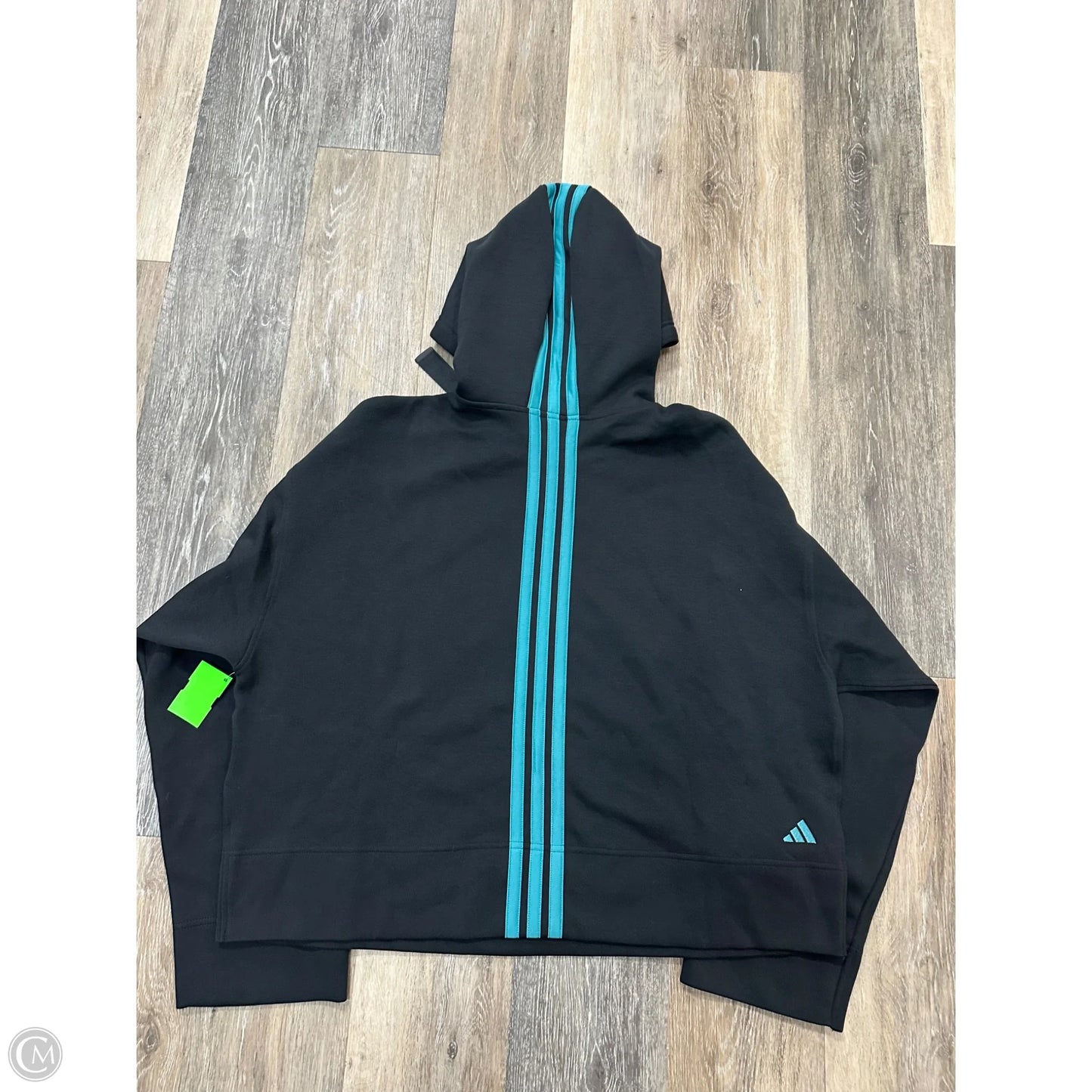 Athletic Sweatshirt Hoodie By Adidas In Black, Size: L