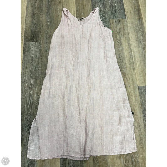 Dress Linen By Flax In Pink, Size: L