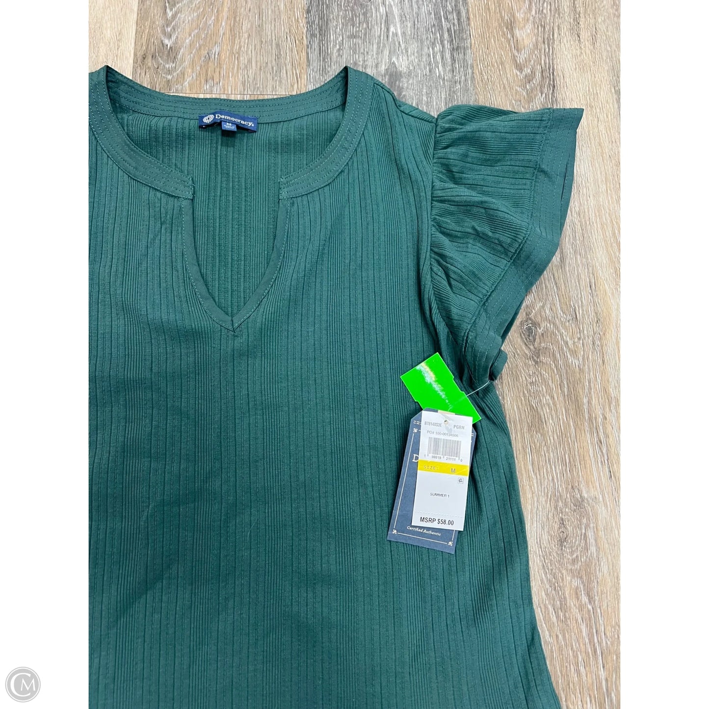 Top Short Sleeve By Democracy In Green, Size: M