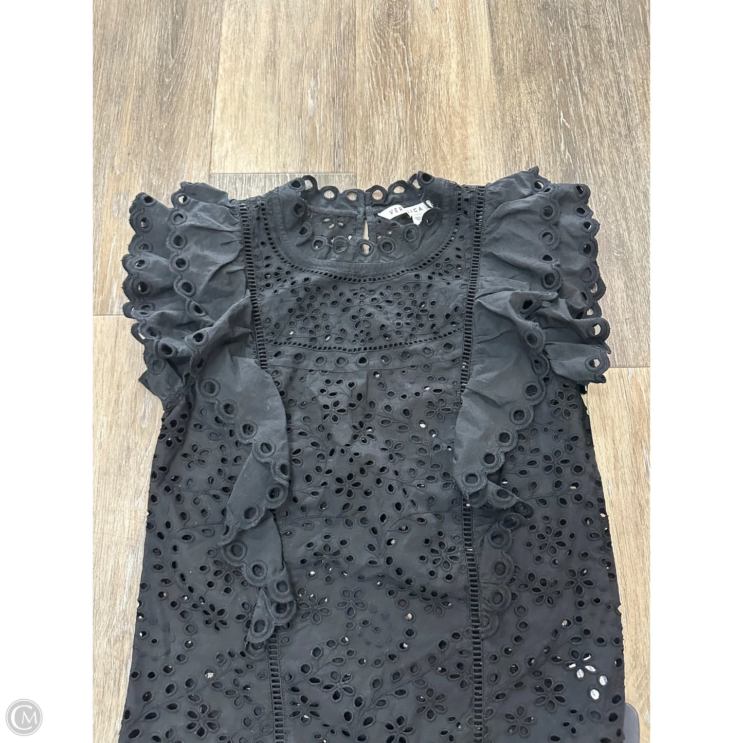 Blouse Short Sleeve By Veronica Beard In Black, Size: 0
