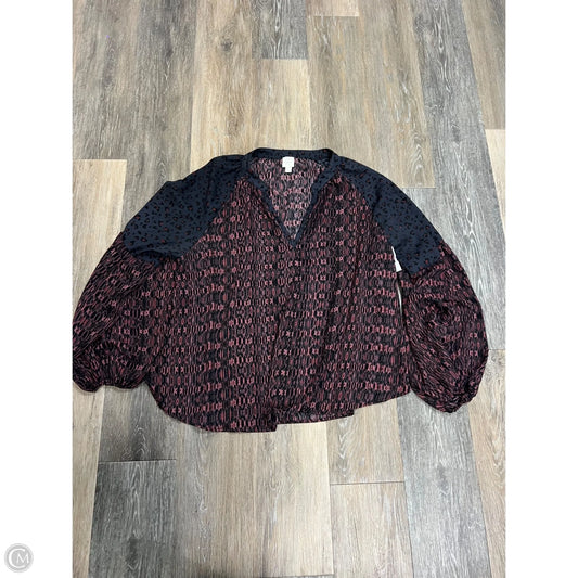 Blouse Long Sleeve By Roan and Ryan In Multi-colored, Size: Xl