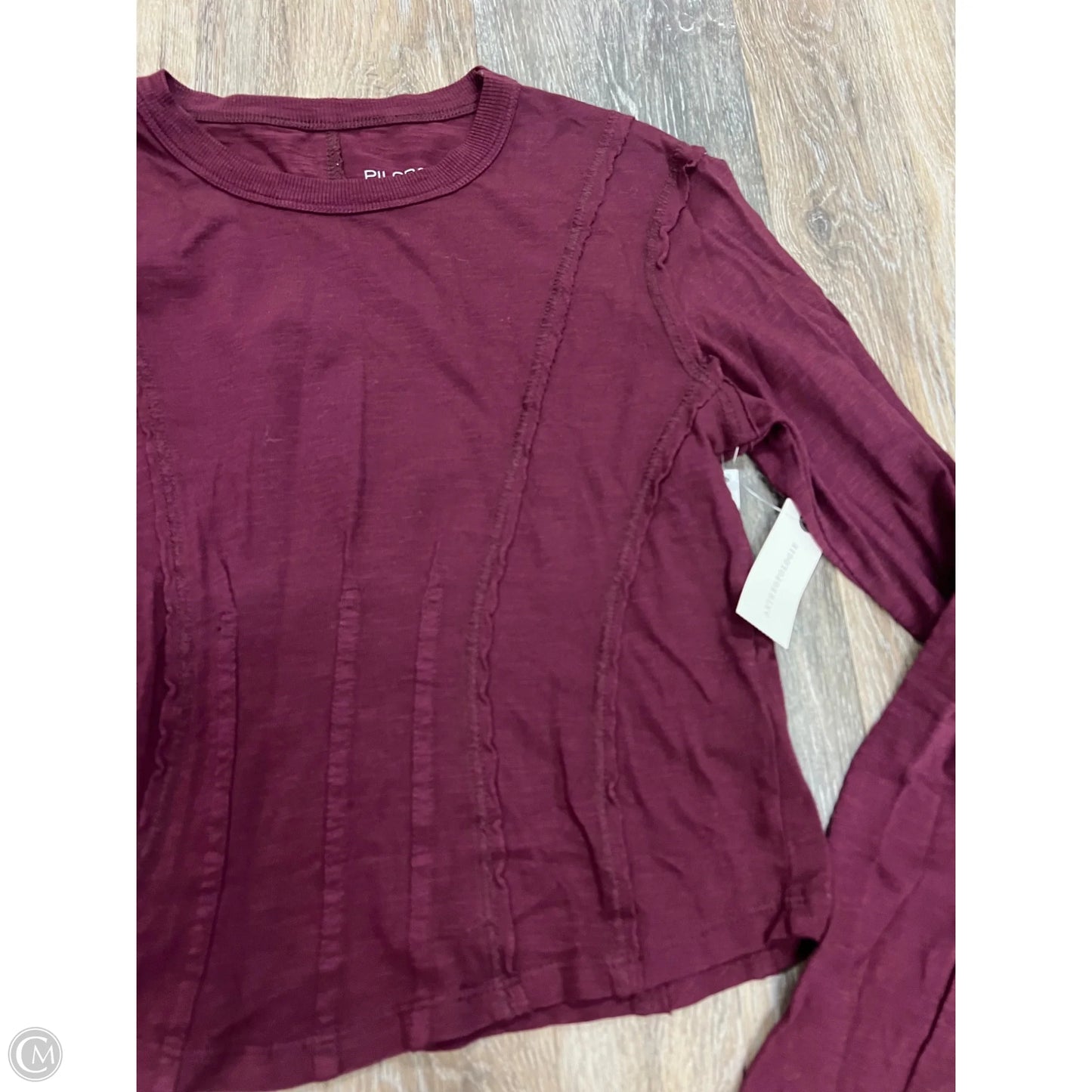 Top Long Sleeve By Pilcro In Maroon, Size: Xs