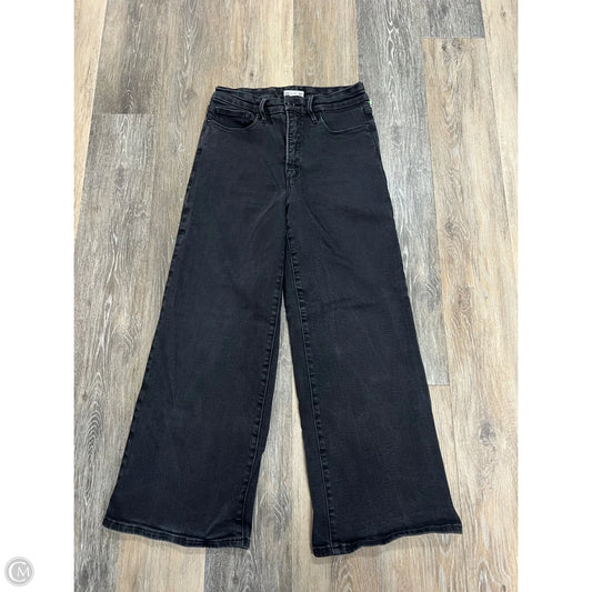 Jeans Wide Leg By Good American In Black Denim, Size: 6