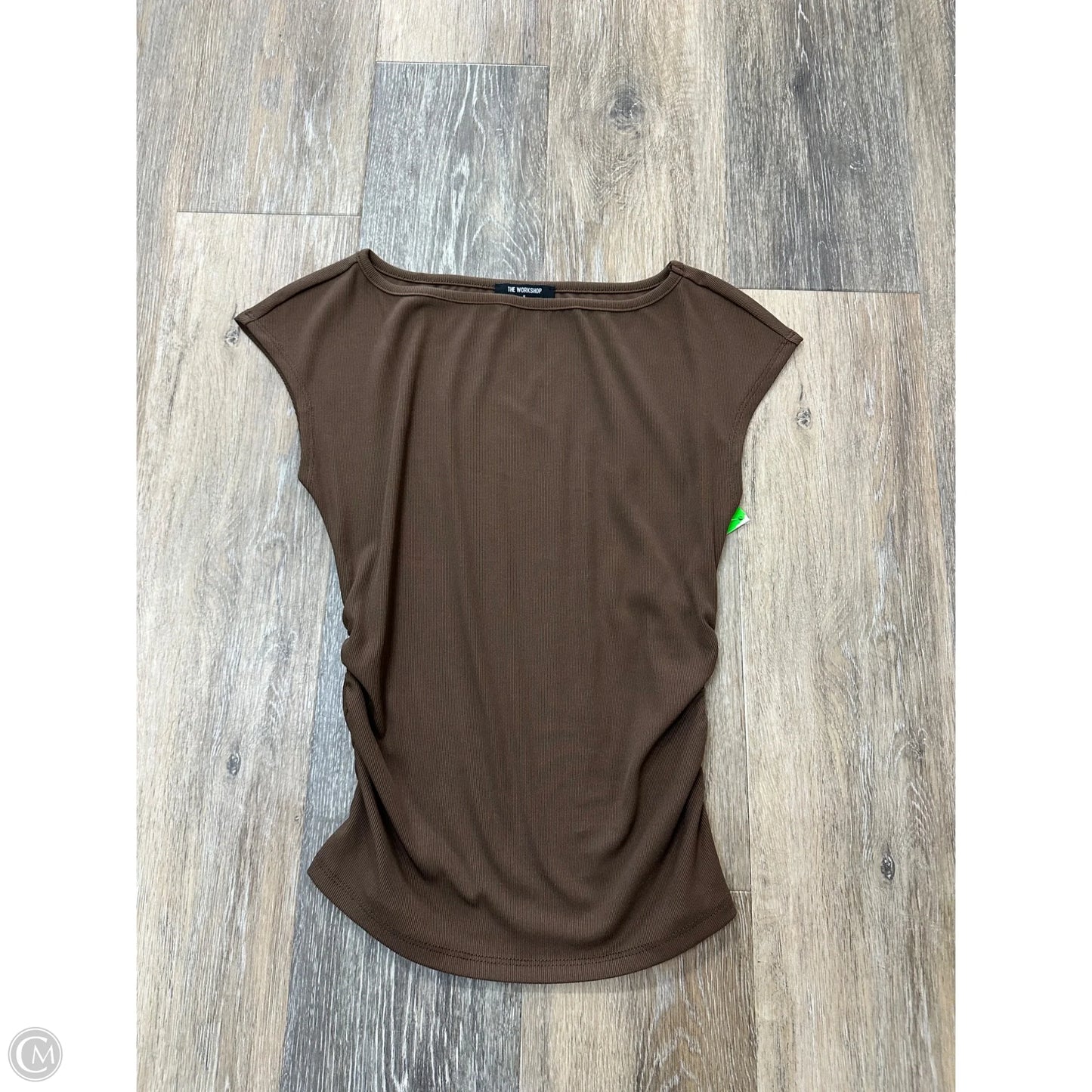 Top Short Sleeve By Workshop In Brown, Size: S