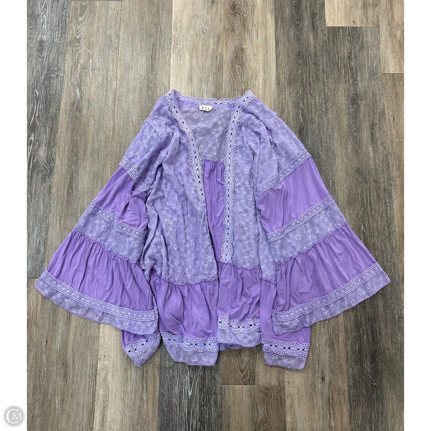 Blouse Long Sleeve By Pol In Purple, Size: S