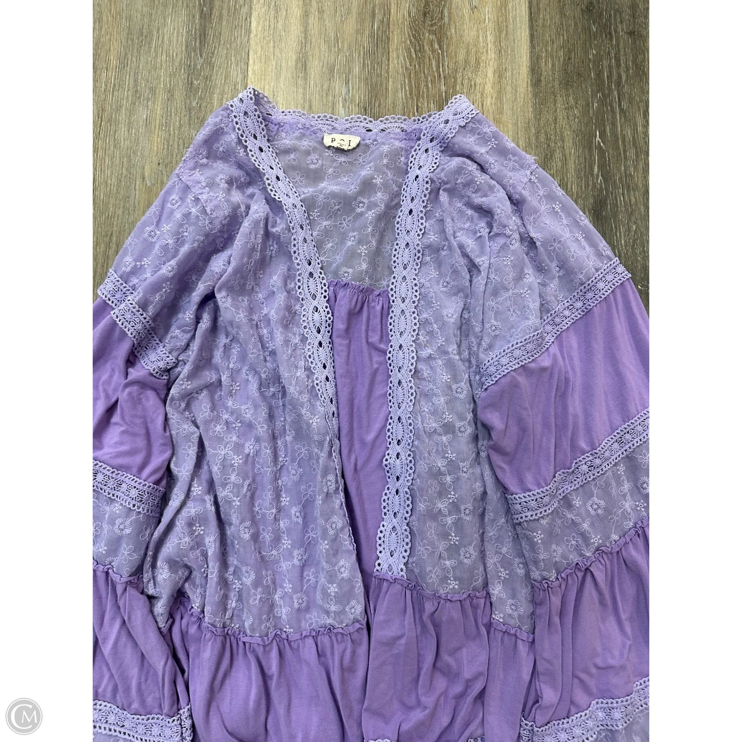 Blouse Long Sleeve By Pol In Purple, Size: S