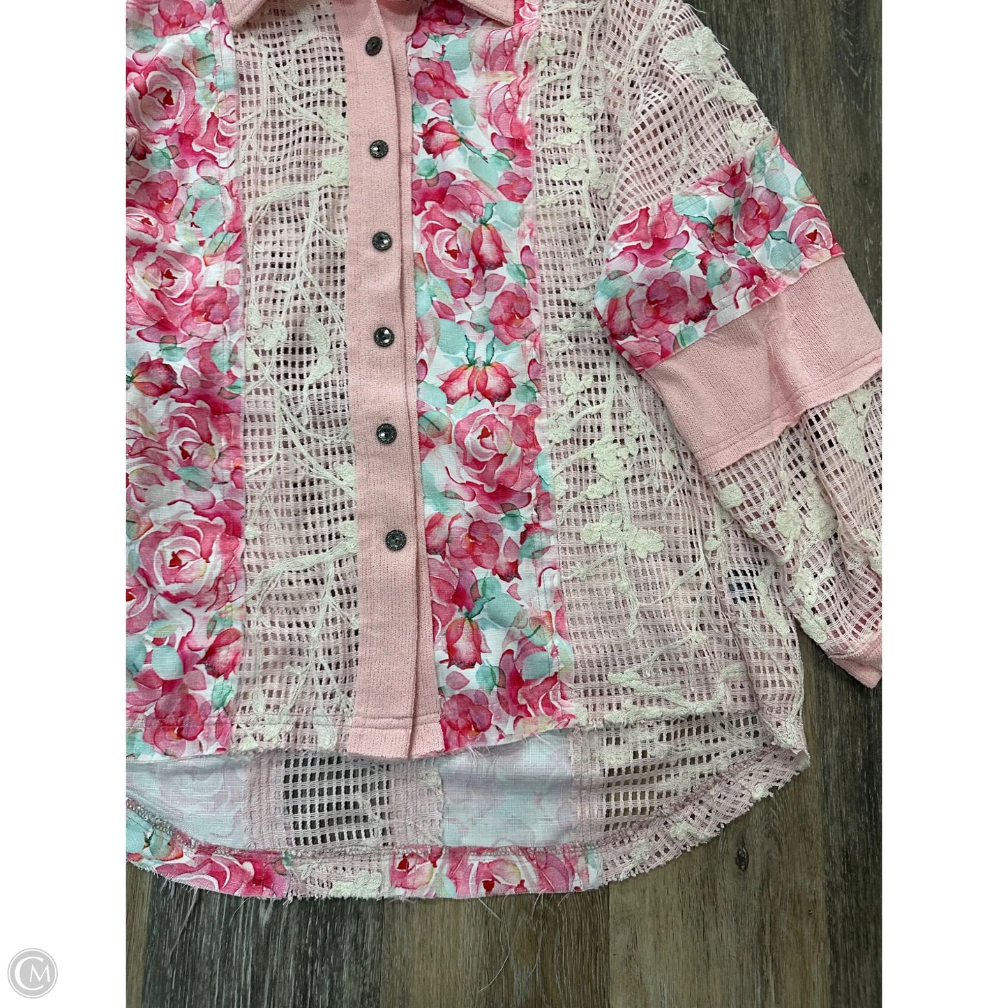 Blouse Long Sleeve By Pol In Pink, Size: M