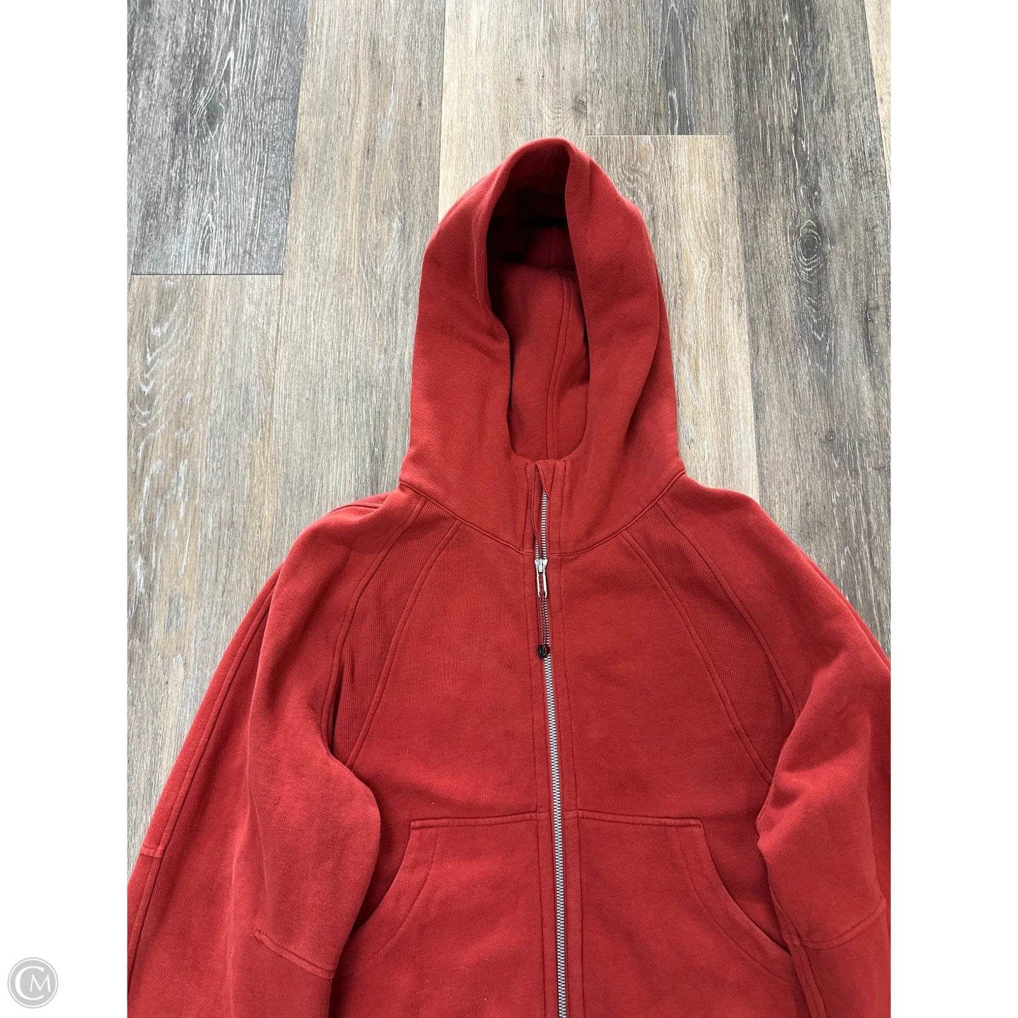 Athletic Sweatshirt Hoodie By Lululemon In Orange, Size: M