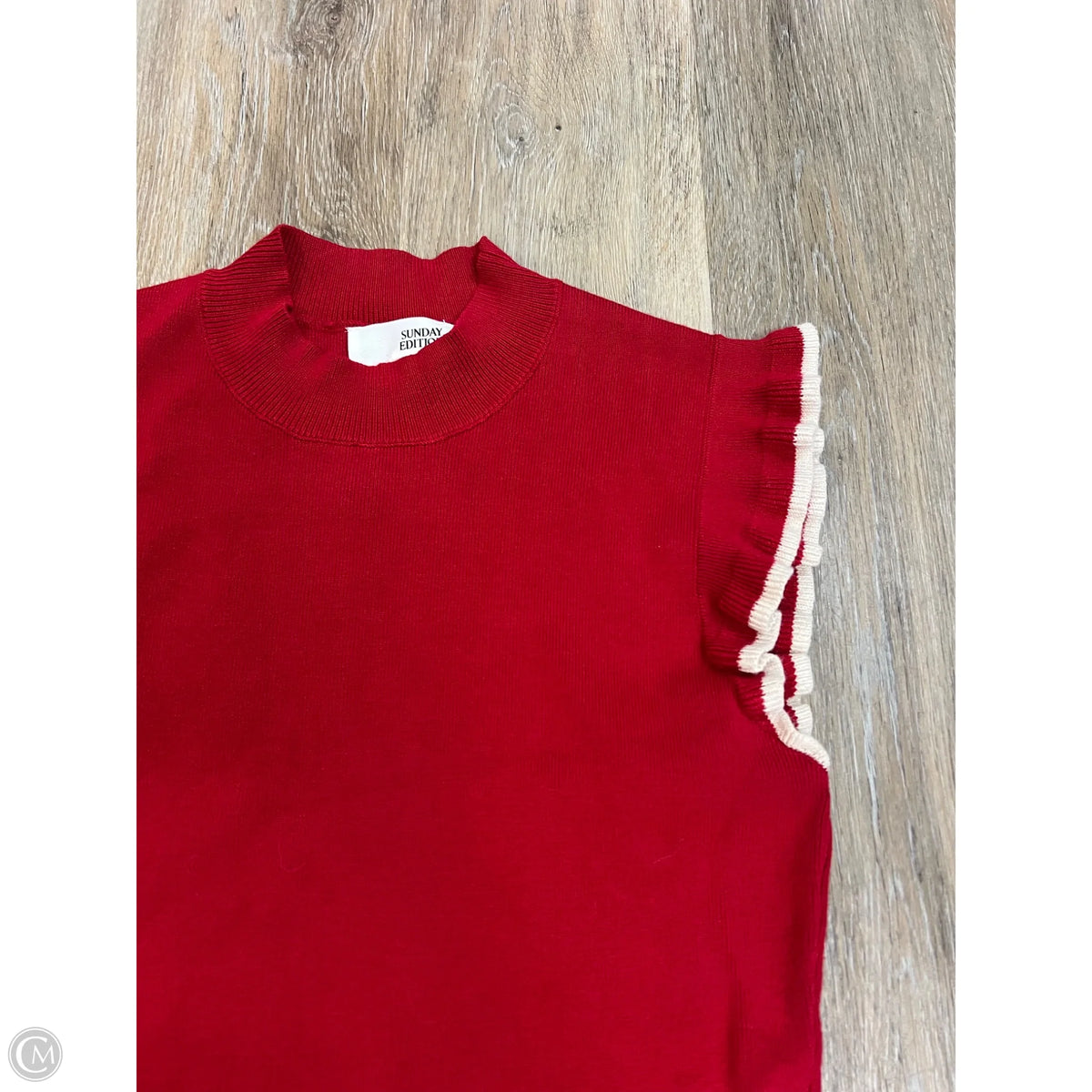 -Sweater Short Sleeve By Sunday Edition In Red, Size: S