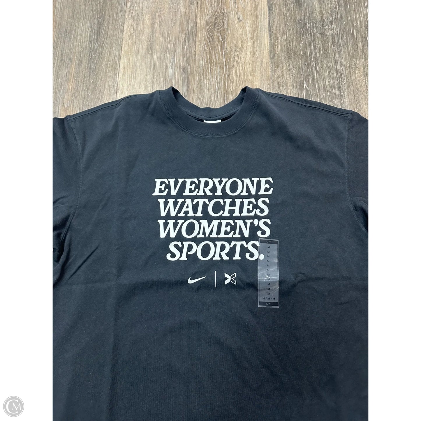 Athletic Top Short Sleeve By Nike Apparel In Black, Size: M