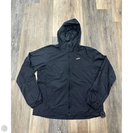 Jacket Windbreaker By Brooks In Black, Size: L