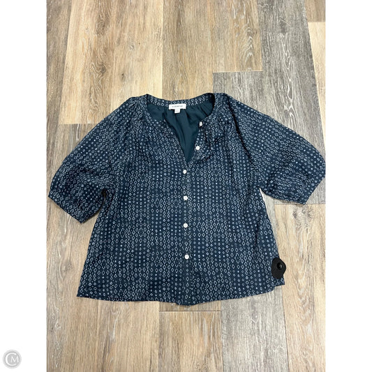 Blouse Short Sleeve By Evereve In Blue, Size: S
