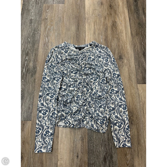 Top Long Sleeve By Veronica Beard In Blue & White, Size: S
