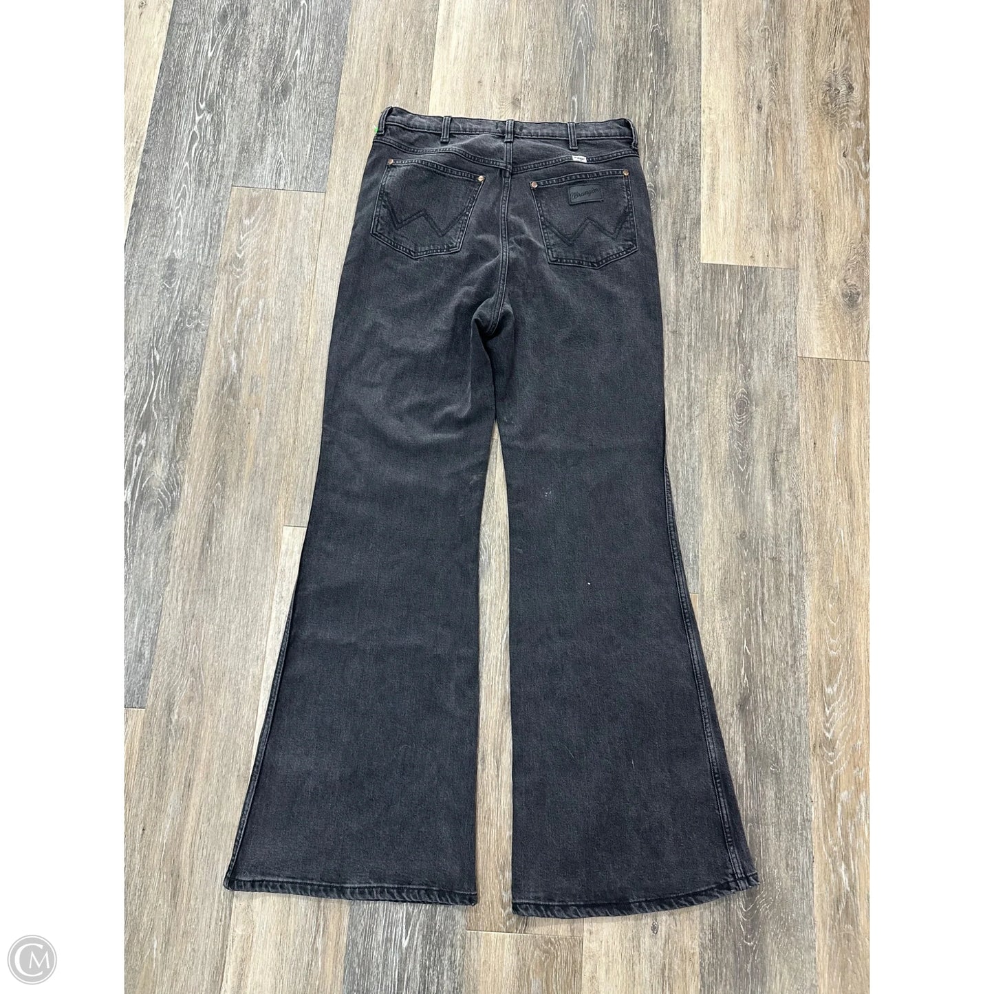 Jeans Wide Leg By Wrangler In Black Denim, Size: 14