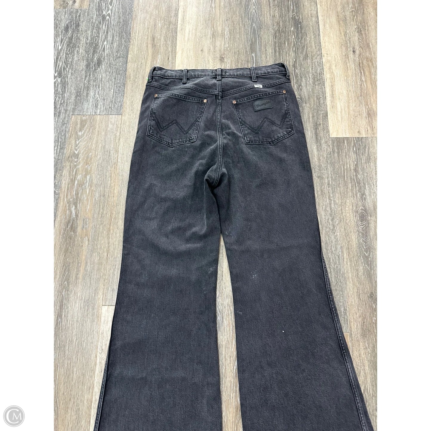 Jeans Wide Leg By Wrangler In Black Denim, Size: 14