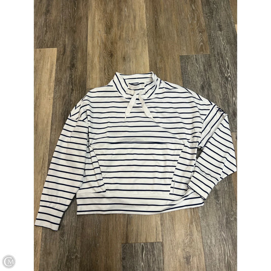 Athletic Sweatshirt Collar By Zero Restriction In Striped Pattern, Size: M