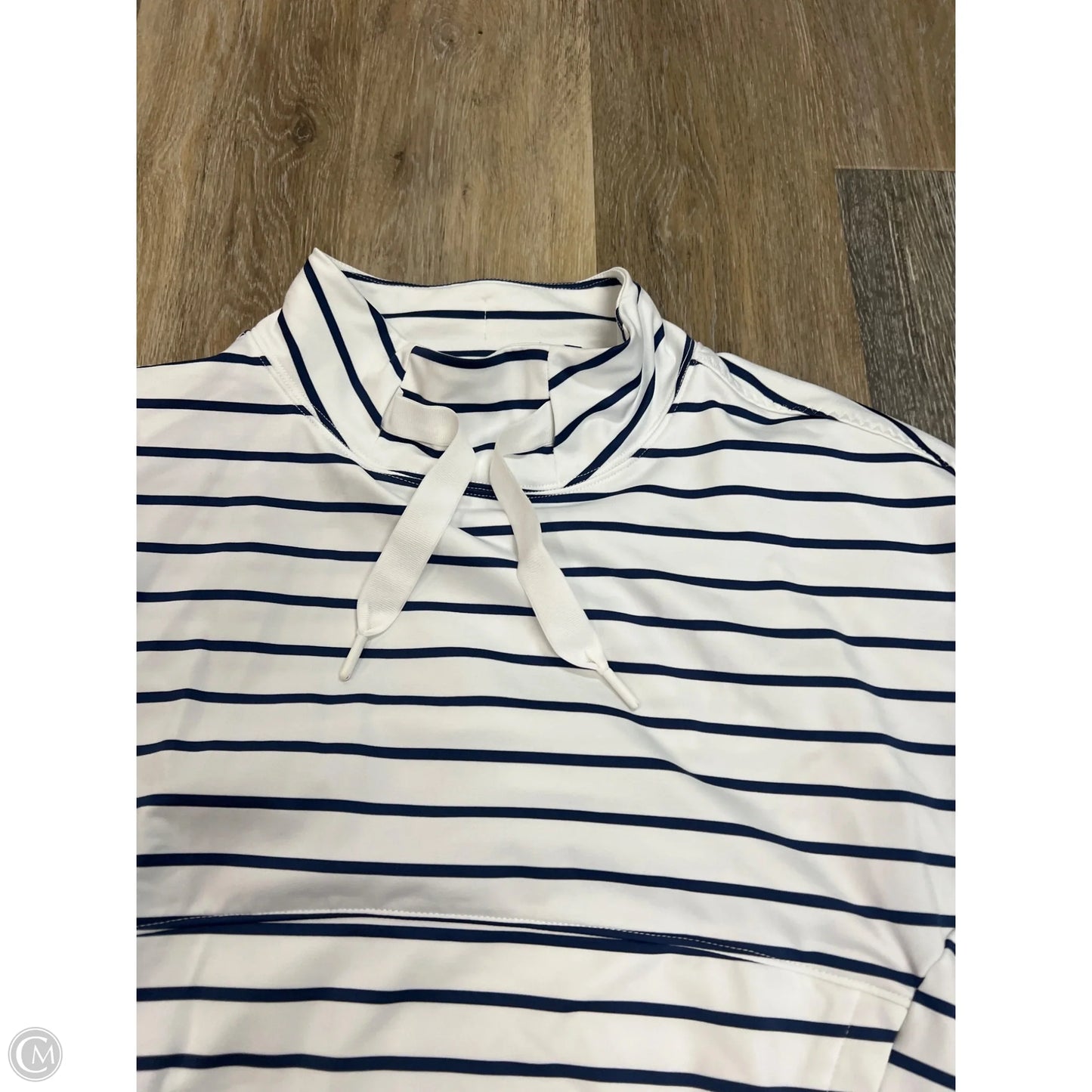 Athletic Sweatshirt Collar By Zero Restriction In Striped Pattern, Size: M
