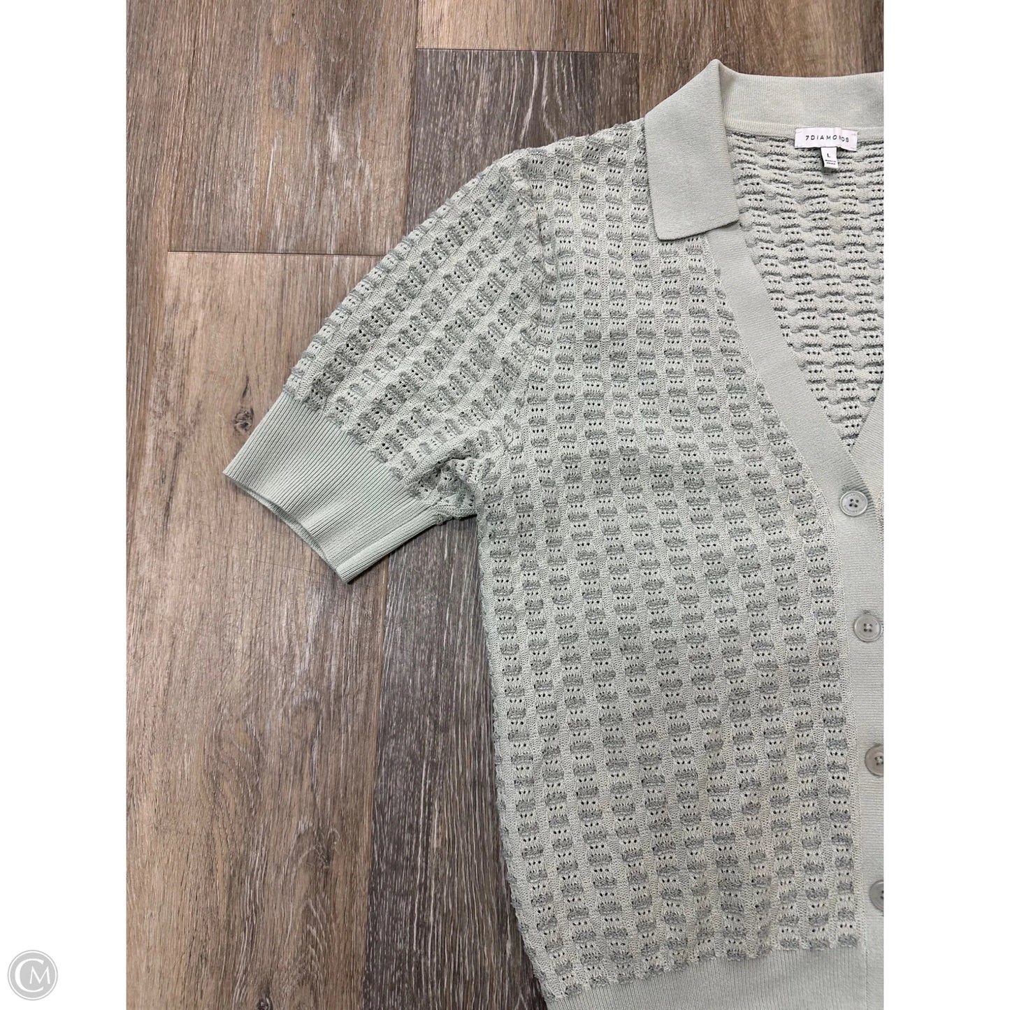 Sweater Short Sleeve By 7diamonds In Green, Size: L