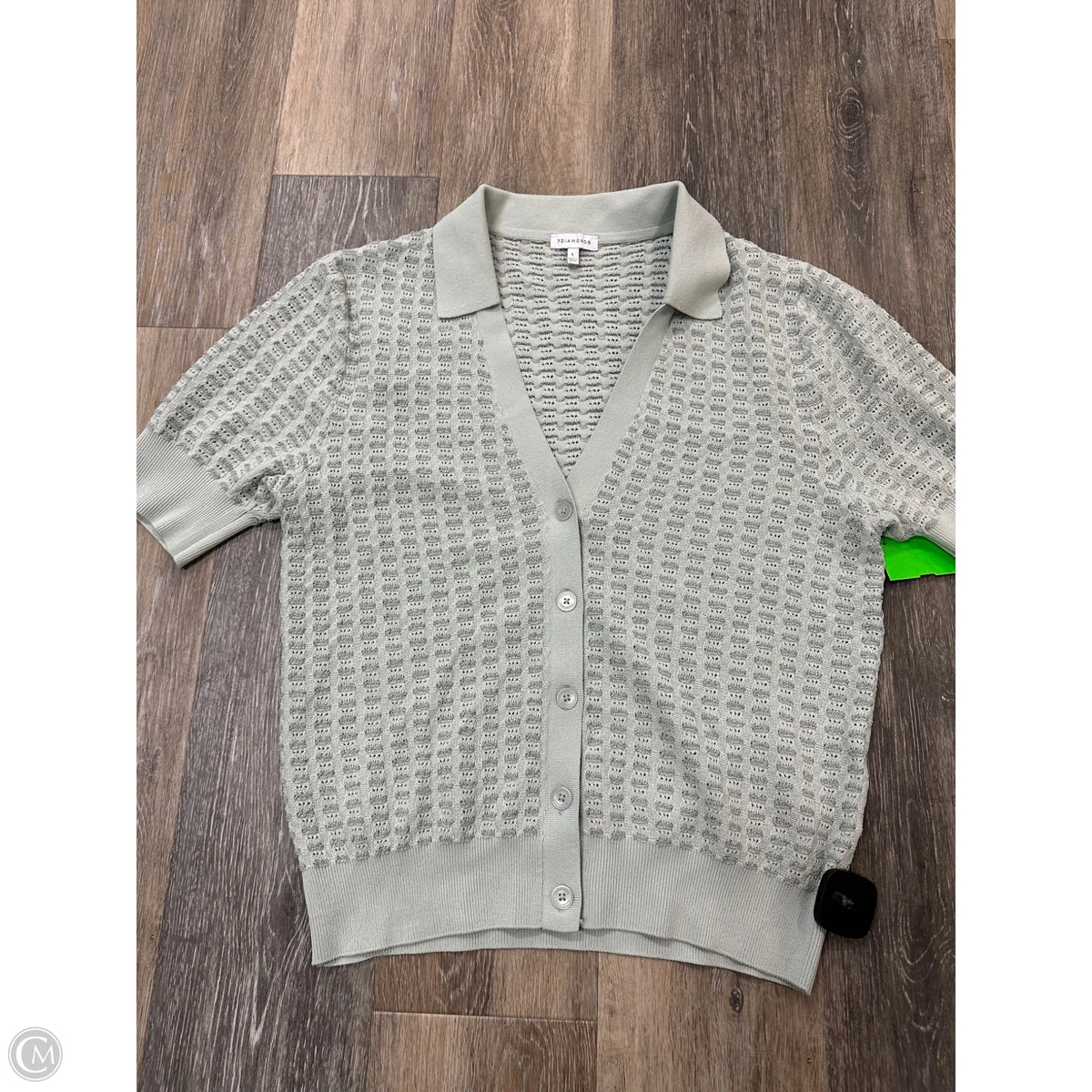 Sweater Short Sleeve By 7diamonds In Green, Size: L