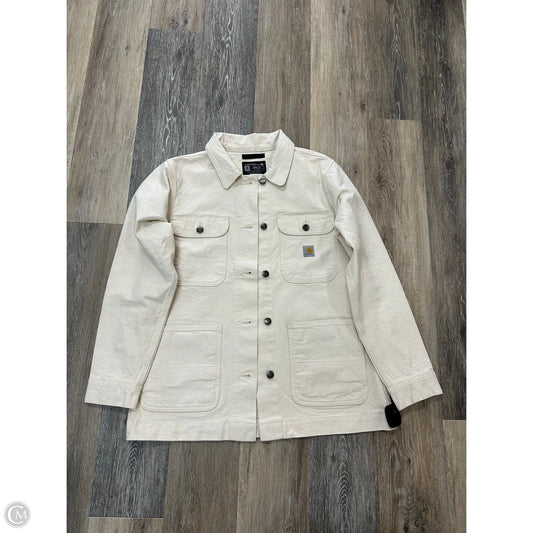 Jacket Shirt By Carhartt In Cream, Size: M