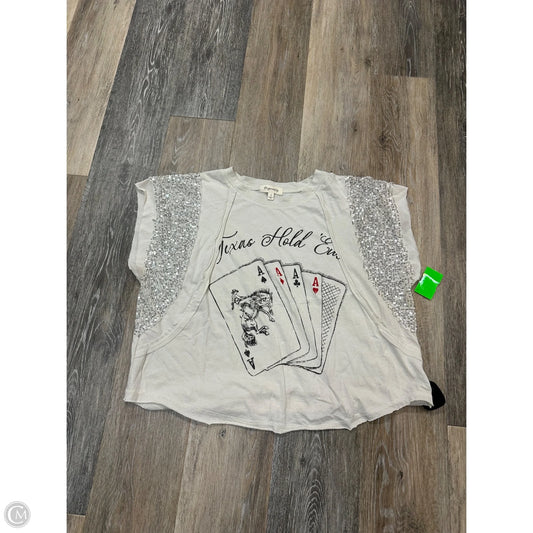 Top Short Sleeve By Originality In Tan, Size: S