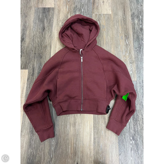 Athletic Sweatshirt Hoodie By Lululemon In Red, Size: 6