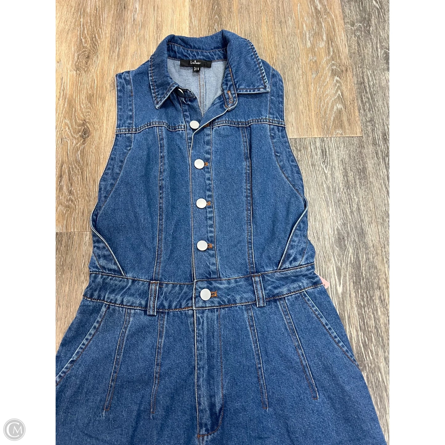 Romper By Lulus In Blue Denim, Size: Xs