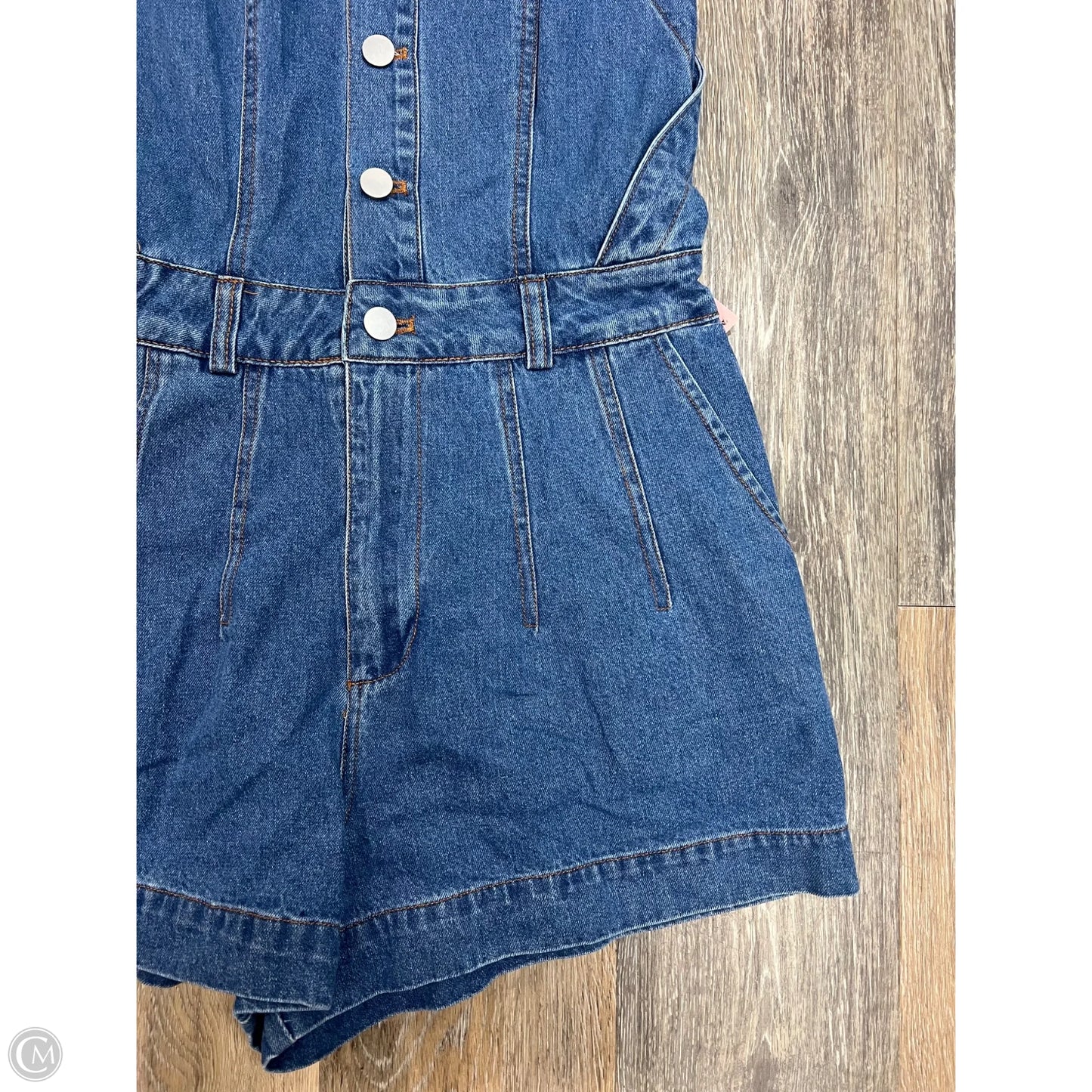 Romper By Lulus In Blue Denim, Size: Xs