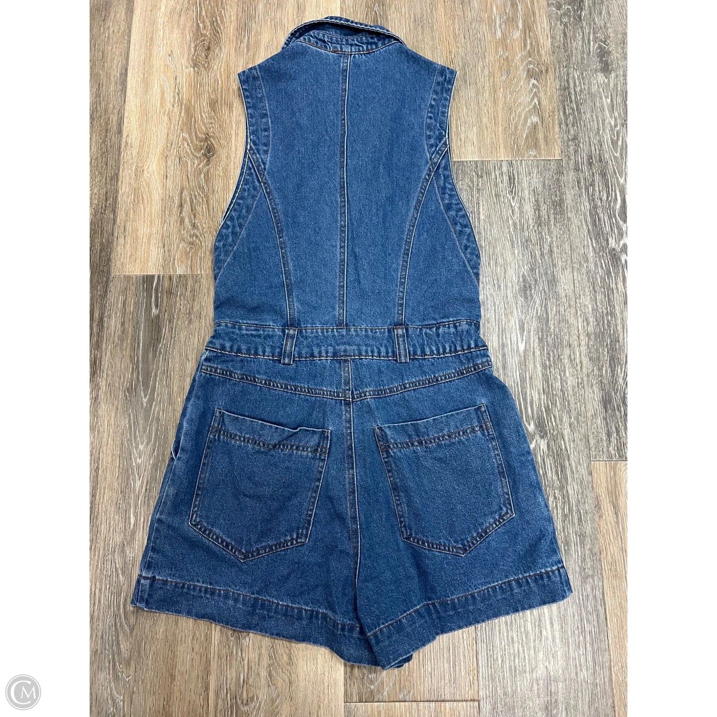 Romper By Lulus In Blue Denim, Size: Xs