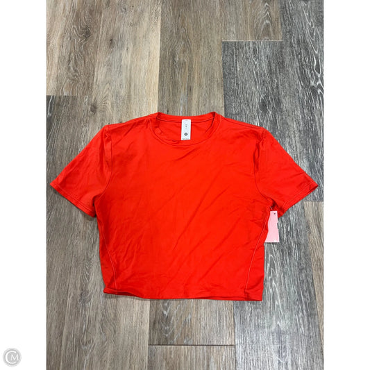 Athletic Top Short Sleeve By Lululemon In Red, Size: S
