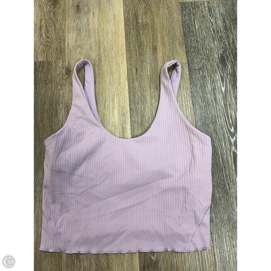 Athletic Tank Top By Lululemon In Purple, Size: 8
